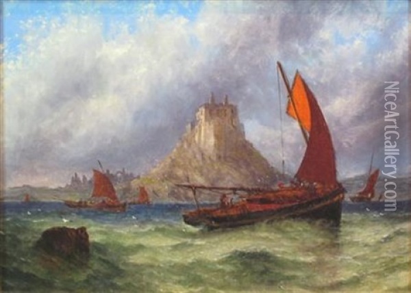 Holy Island Castle, Northumberland Oil Painting - Stuart Henry Bell