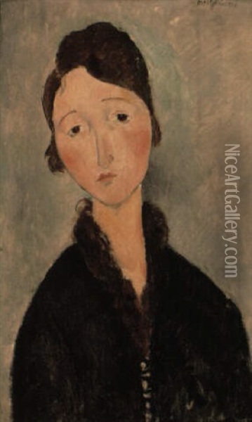 Portrait De Jeune Fille Oil Painting - Amedeo Modigliani