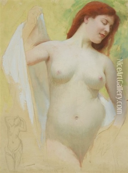 Nu De Femme Rousse Oil Painting - Albert Aublet