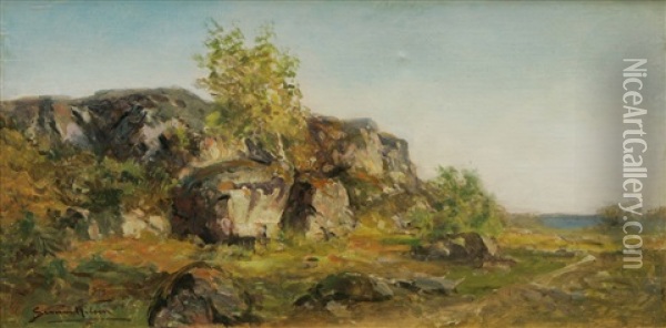 Landskap Oil Painting - Johan Severin Nilsson