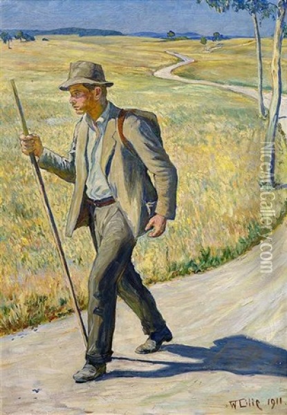 Wanderer Oil Painting - Walter Lilie