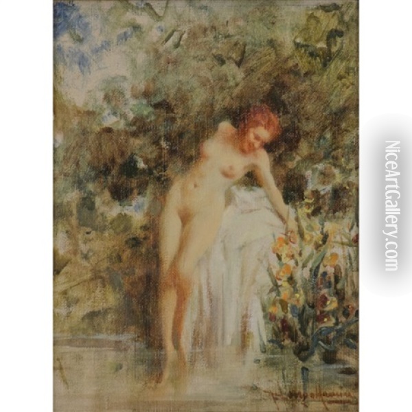 Nudo Femminile Oil Painting - Francesco Longo Mancini