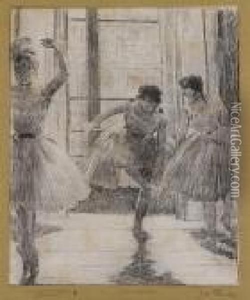 Avant La Classe, Danseuses Dans Une Salle D'exercice From Quinze Lithographies Oil Painting - Edgar Degas