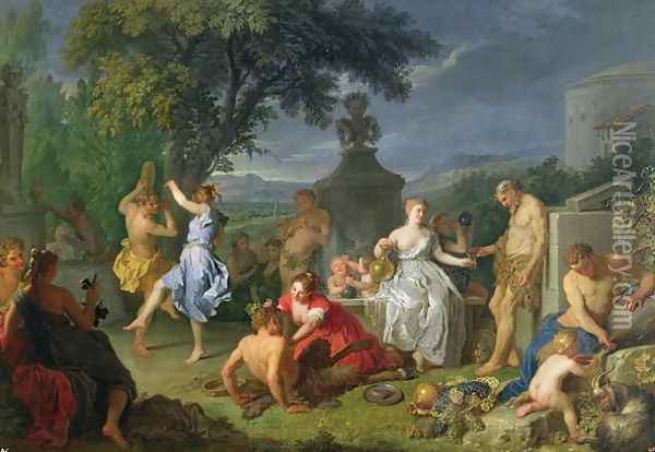 Bacchanal Oil Painting - Michel-Ange Houasse