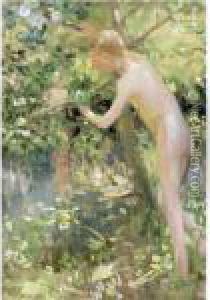 Boy By A River Oil Painting - Gari Julius Melchers
