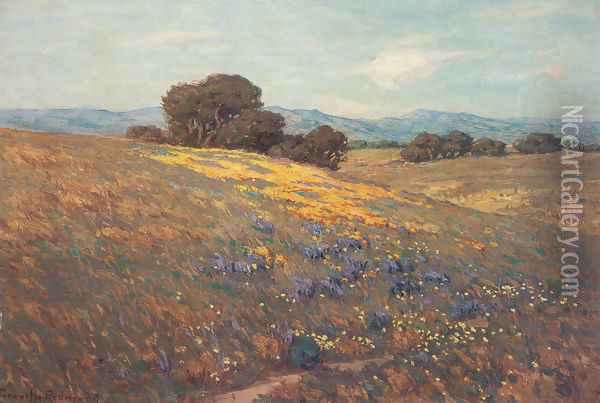 Poppies and Lupines Oil Painting - Granville Redmond