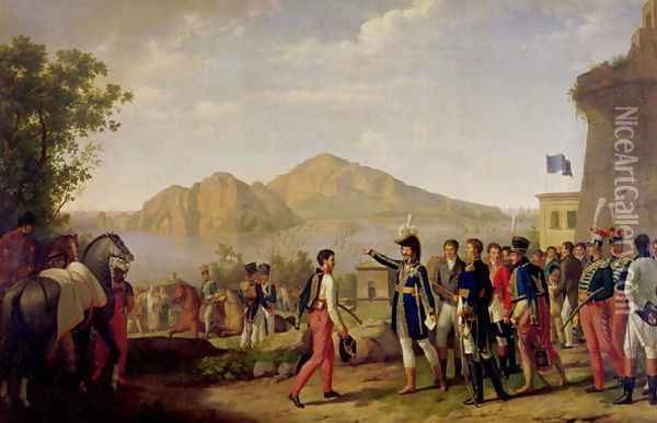 Joachim Murat 1767-1815 Marshal of France and King of Naples Ordering the Capture of Capri in 1808 Oil Painting - Johann Heinrich Schmidt