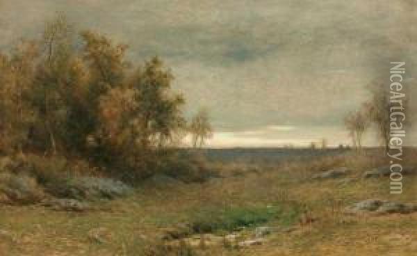 ''sunset Landscape'' Oil Painting - Albert B. Insley
