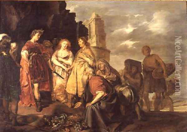 The Continence of Scipio, Roman General (237-183 BC) Oil Painting - Pieter Codde