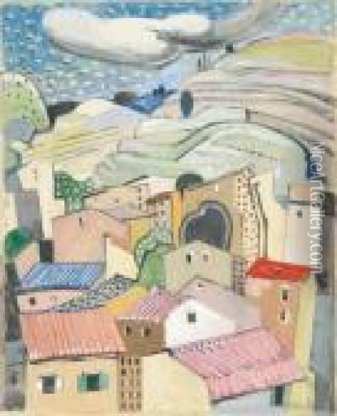 Le Village De Serrieres Oil Painting - Albert Gleizes