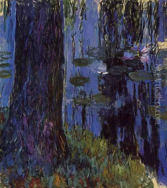 Weeping Willow and Water-Lily Pond1 1916-1919 Oil Painting - Claude Oscar Monet