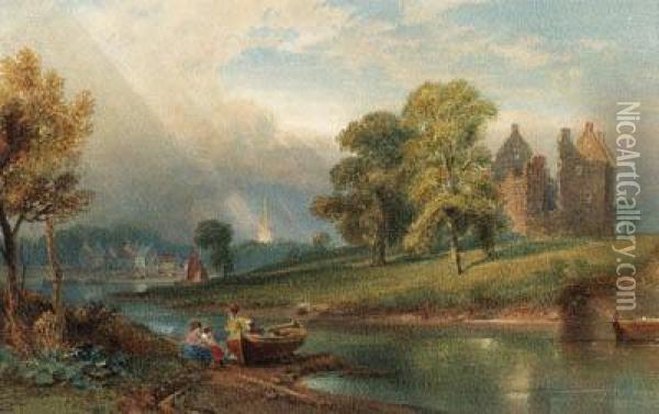 The Bishop's Castle, Partick, Glasgow Oil Painting - William Leighton Leitch