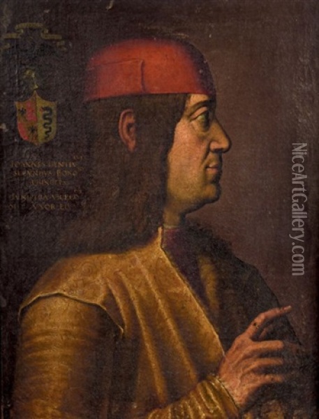 Portrait De Giovanni Bentivoglio Oil Painting - Lorenzo Costa