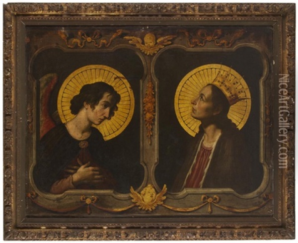 L'ange Et La Vierge De L'annonciation Oil Painting - Carlo Dolci