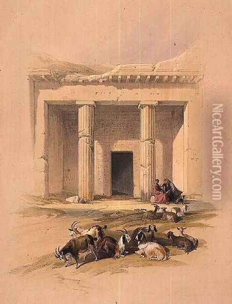 Entrance to the Caves of Bani Hasan, from Egypt and Nubia, Vol.1 Oil Painting - David Roberts