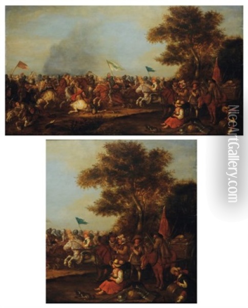 Charge De Cavaliers Oil Painting - Pauwels van Hillegaert