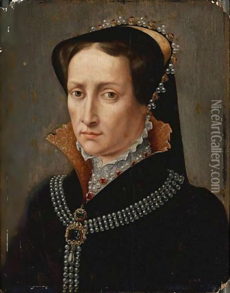 Portrait Of Mary I Of England Oil Painting - Mor, Sir Anthonis (Antonio Moro)
