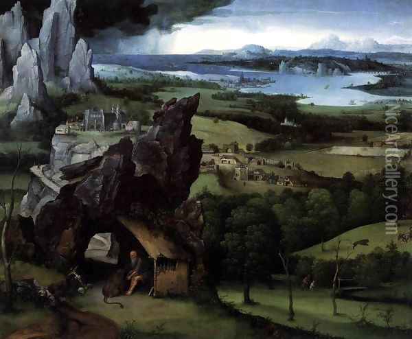 Landscape with St Jerome Oil Painting - Joachim Patenier (Patinir)