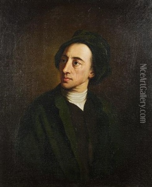 Portrait Of Alexander Pope Oil Painting - William Hoare