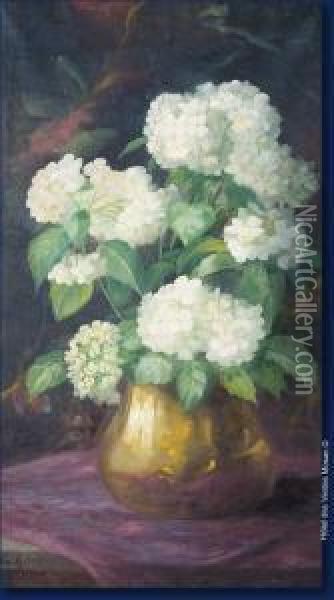 Hortensias Oil Painting - Camille Triest Van Mulders