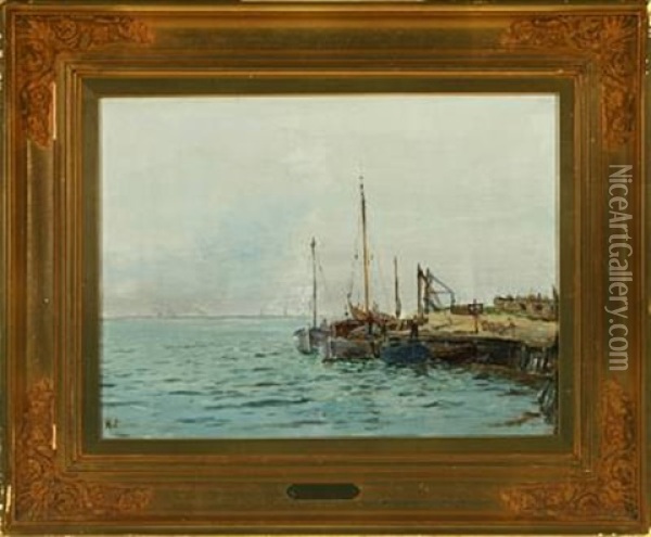 View To Copenhagen From Saltholm Oil Painting - Holger Luebbers