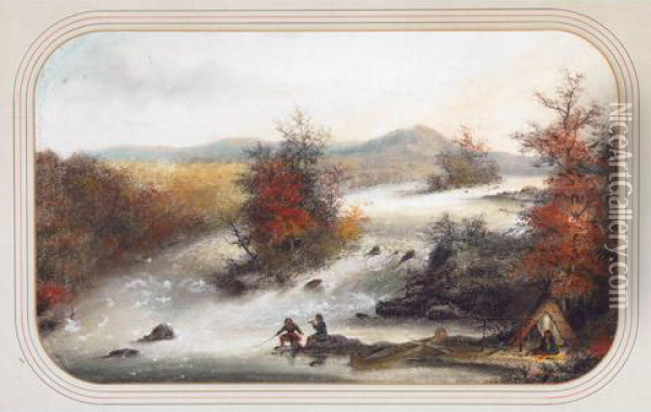 At Grand Calumet On The Ottawa River Oil Painting - Alfred Worsley Holdstock