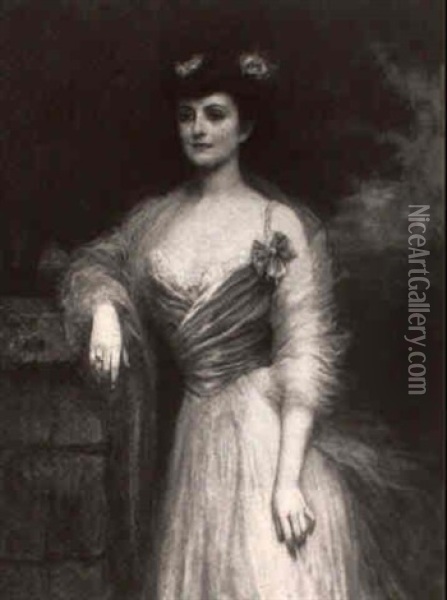 Portrait Of The Baroness Von Schork Oil Painting - Ethel Mortlock