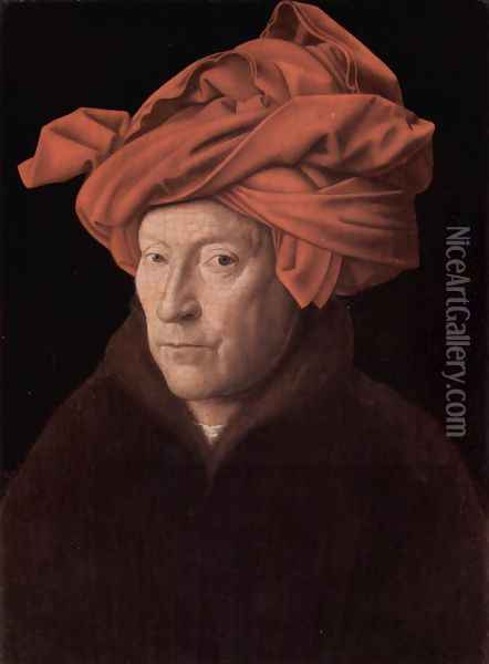 Man in a Red Turban Oil Painting - Jan Van Eyck