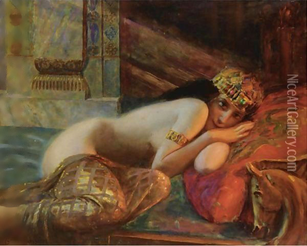 Oriental Beauty Oil Painting - Gaston Bussiere