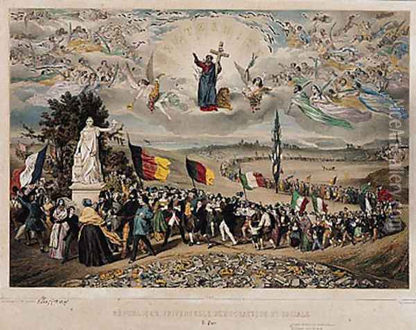 Universal Democratic and Social Republic, 1848 Oil Painting - Frederic Sorrieu