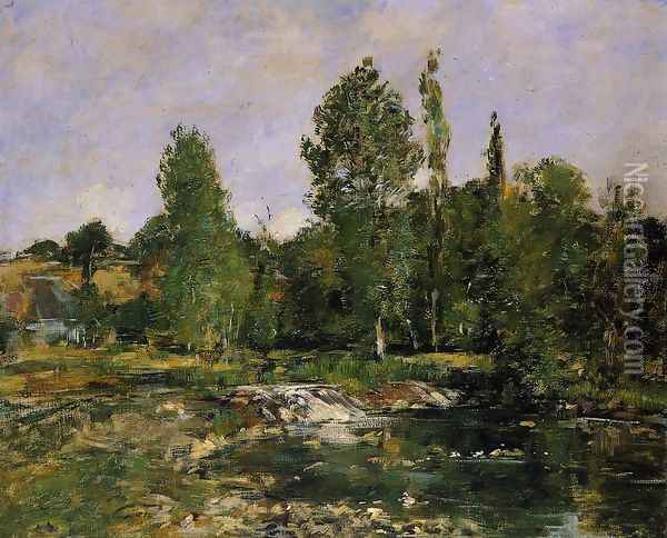 Saint-Cenery, a Pond Oil Painting - Eugene Boudin