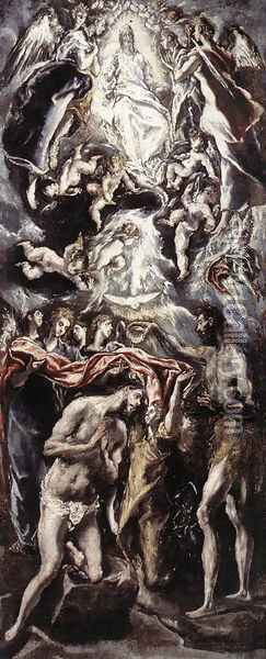Baptism of Christ Oil Painting - El Greco (Domenikos Theotokopoulos)