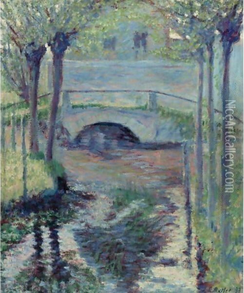 Bridge At Giverny Oil Painting - Theodore Butler