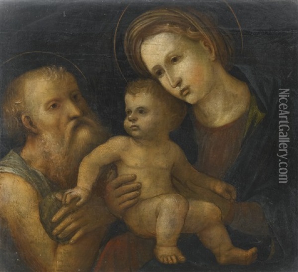 The Madonna And Child With Saint Jerome Oil Painting - Andrea Mantegna