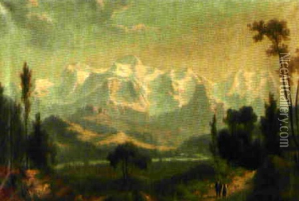 Blick Ins Mont Blanc-massiv Oil Painting - Ulrich Weidmann