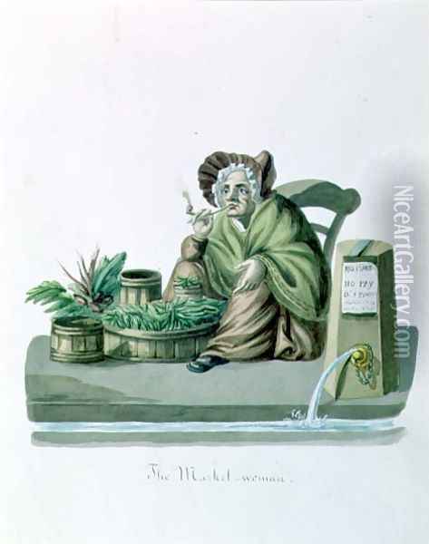 The Market Woman Oil Painting - Nicolino Calyo