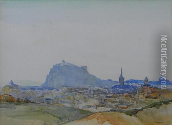 An Edinburgh Skyline Oil Painting - Andrew F. Affleck