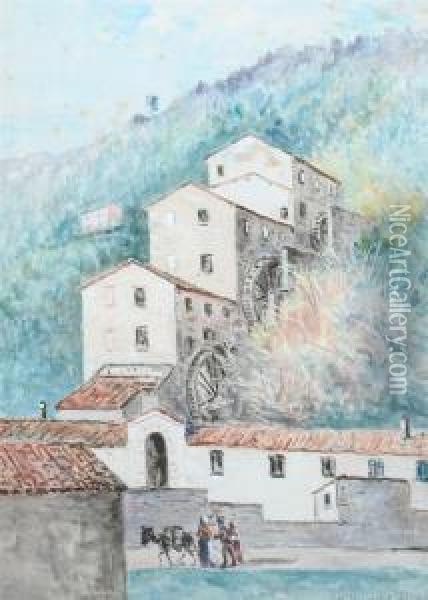 Italian Hill Town Oil Painting - Frank Henry Shapleigh