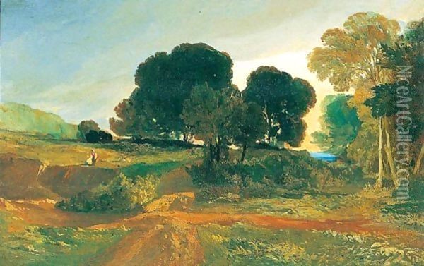 A Wooded Landscape At Whitlingham Near Norwich Oil Painting - John Sell Cotman