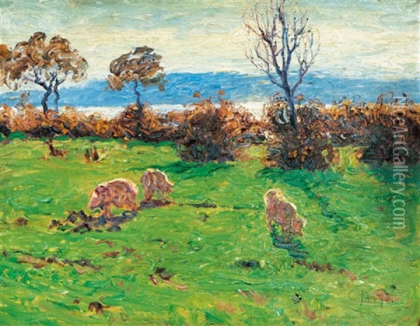 Sunlit Meadow Oil Painting - Carl Arp