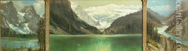 The Sierras (triptych) Oil Painting - Arthur R. Ness