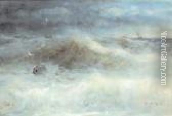 Marina In Tempesta Oil Painting - Iulii Iul'evich (Julius) Klever