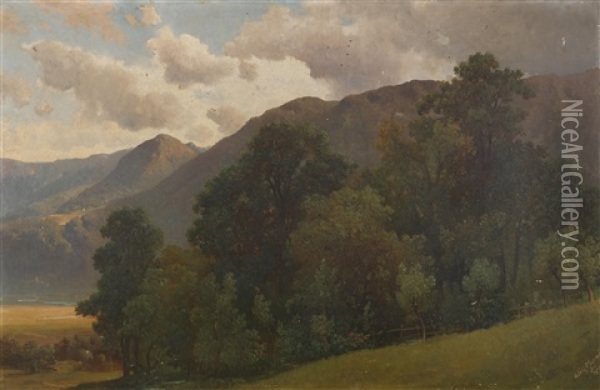Tiroler Gebirgslandschaft Oil Painting - Adolf Obermuellner