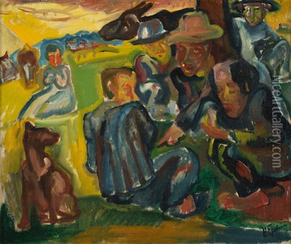 Sniadanie Na Trawie Oil Painting - Henri Epstein
