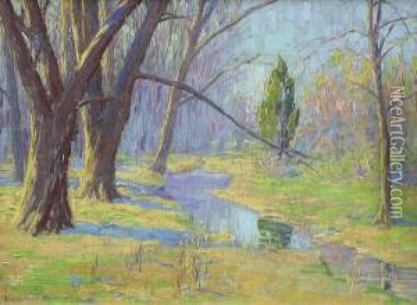 Landscape With Stream Oil Painting - Frank Reed Whiteside