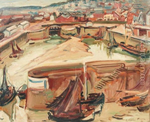 Port A Maree Basse Oil Painting - Emile-Othon Friesz
