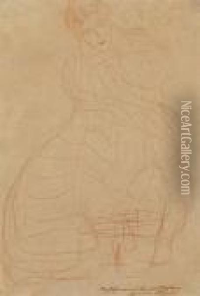 Bildnis Adele Bloch-bauer: Kostumstudie Mit Hufeisenformig Gehaltenen Handen Oil Painting - Gustav Klimt