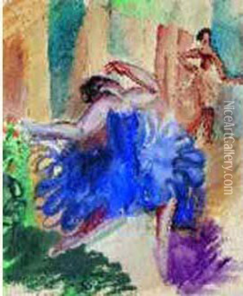 Deux Danseuses Oil Painting - Jean Alfred Adler