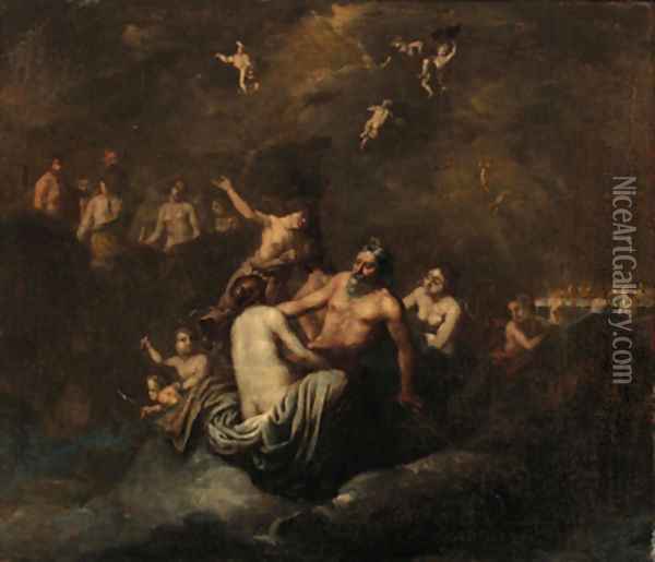 Jupiter with Diana Oil Painting - Cornelis Van Poelenburch