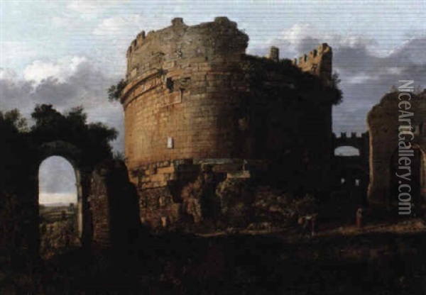 View Of The Colosseum Oil Painting - Giovanni Maldura